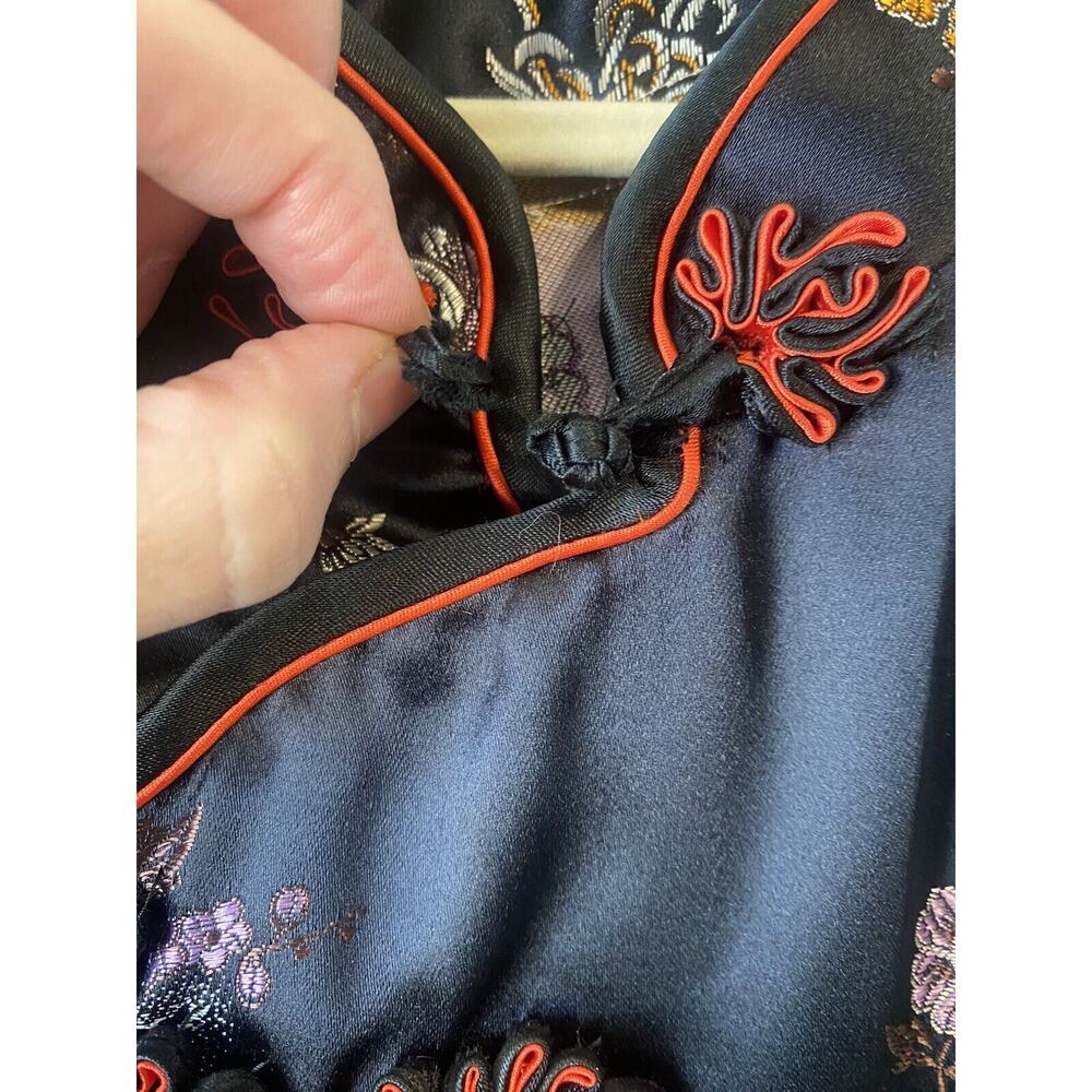 Cheongsam Dress Womens Large* & Purse Black Satin Geisha Oriental Asian Mini - Picture 12 of 16